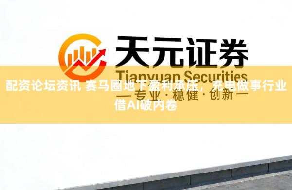配资论坛资讯 赛马圈地下盈利承压，充电做事行业借AI破内卷